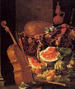 Cristoforo Munari with Musical Instruments and Fruit painting